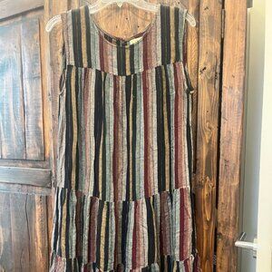 ANTHROPOLOGIE shift dress black multi EUC RTL $98 S small VELVET graham spencer